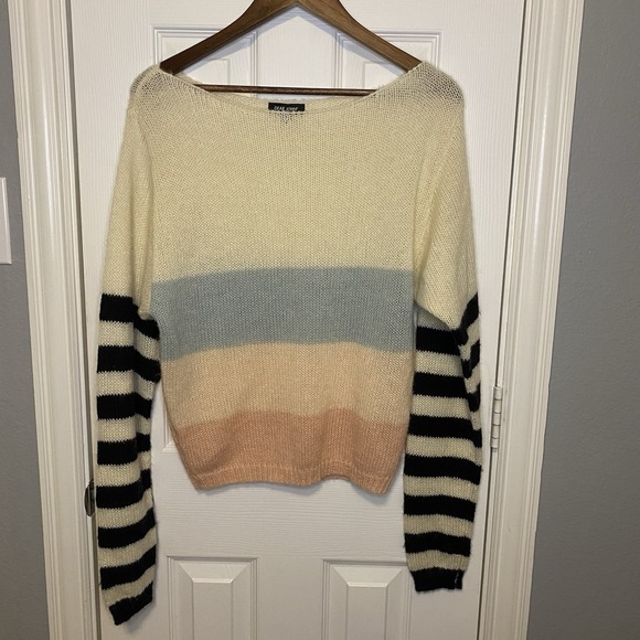 Dear John Sweaters - Dear‎ John Women's Small Pullover Sweater Scoop Neck Mohair Wool Blend Stripes